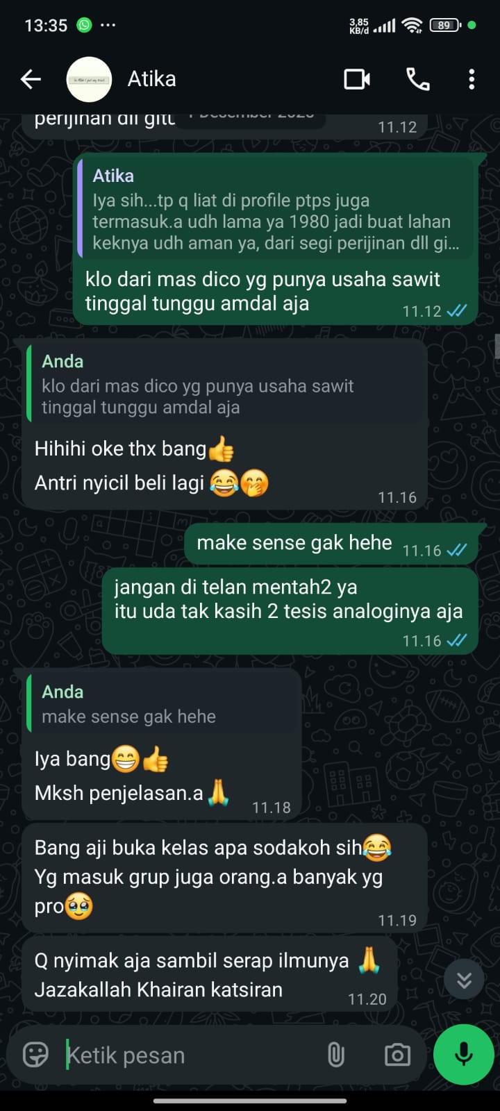 Screenshot testimoni Testimoni